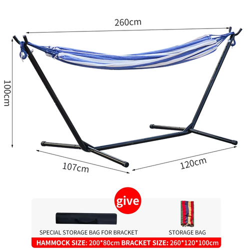 Double Hammock with Stable Steel Stand - Anti - Tip, Easy Setup for Indoor - Outdoor Use