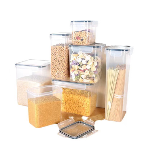 36-Piece Rectangular Airtight Food Storage Containers Set - Plastic PP Cereal Jars, Transparent Seal 保鲜 Boxes for Pantry Organization