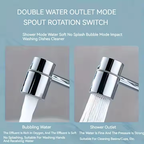 Stainless Steel 1080° Rotatable Tap Extender - Multifunctional Universal Robotic Arm Swivel Sink Faucet