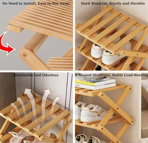 Foldable Narrow Shoe Rack - No - Install, Multi - Tier Storage for Entryway & Dorm