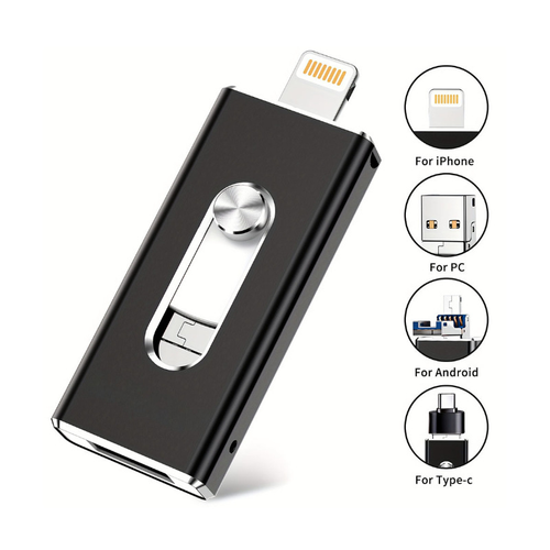 128GB Multi - Device OTG U Disk - 4 - in - 1 for iPhone & Computer Connectivity