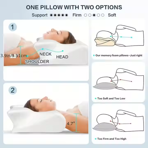 Butterfly - Shaped Memory Foam Pillow - Breathable, Neck - Supportive for Sleep & Cervical Care