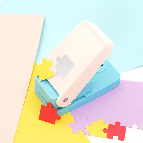 Kids' Flower Press Craft Tool - Large Puzzle Shape Punch, DIY Educational Stamper