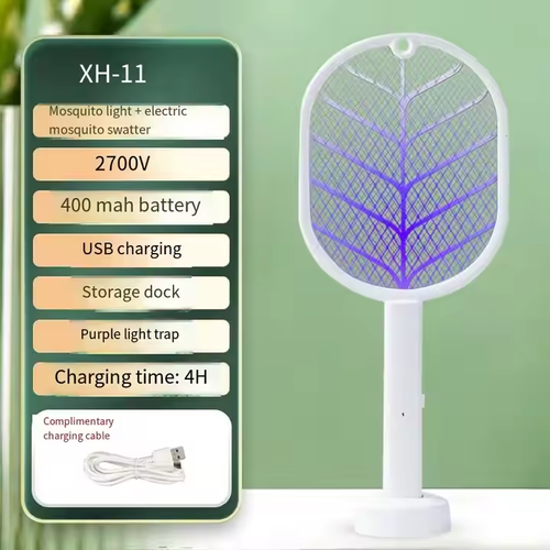 USB - Rechargeable Electric Mosquito Swatter - 2 - in - 1 Optical & Shock, Home Mosquito Repellent