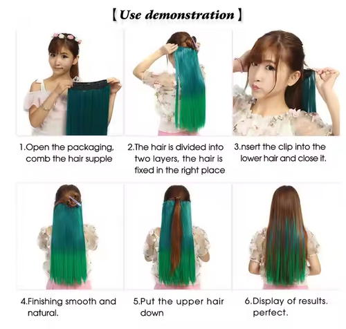 Matte Finish 5 - Clip Hair Extensions - Instant Volumizer & Length for Women - Girls