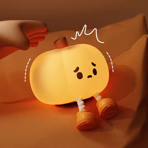 Halloween Pumpkin Night Light - Rechargeable, Sleep - Companion with Timer Function