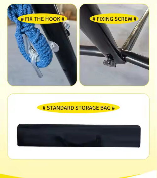 Double Hammock with Stable Steel Stand - Anti - Tip, Easy Setup for Indoor - Outdoor Use