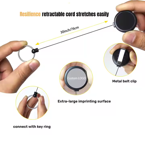 Retractable Keychain & Phone Anti - Loss Device - ID Badge Clip