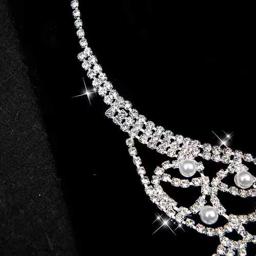 Luxury Bridal Jewelry Set - Necklace & Earrings for Weddings, Stage Performances, Costume Accessories