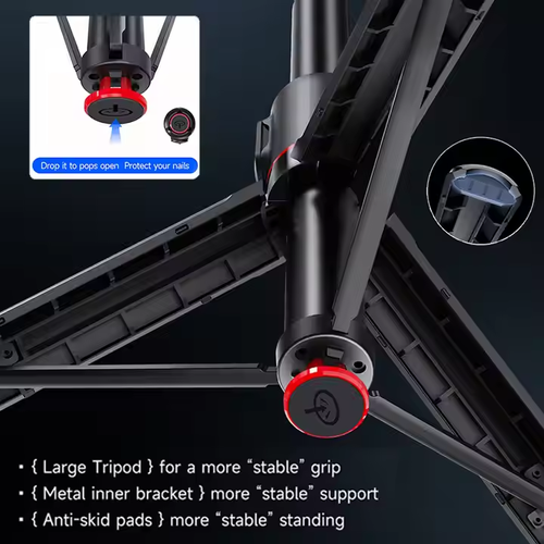 TT01 Phone Selfie Stick & Tripod - Auto - Open, Compact for Live Streaming & Shots