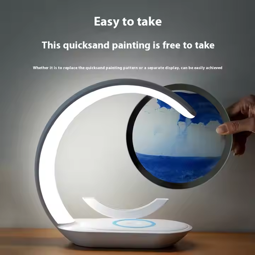Quicksand Art Lamp + Wireless Charger - 2 Dimming Modes & Easy - Swap Panels