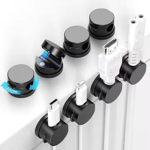Self - Adhesive Rotatable Wire Holder - Universal for Electronics Data Cables