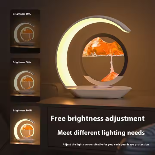 Quicksand Art Lamp + Wireless Charger - 2 Dimming Modes & Easy - Swap Panels