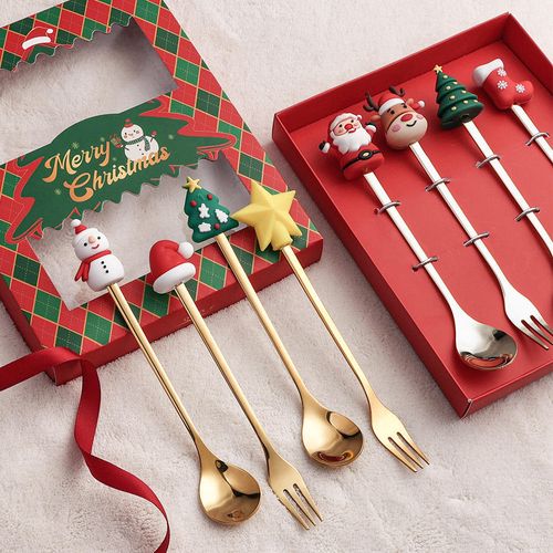 Christmas style fork and spoon