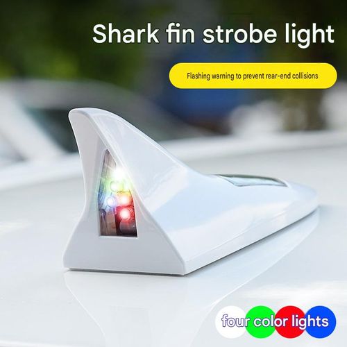 Automotive Shark Fin Decorative Light — Car Antenna Modification Lamp — Dedicated Anti-Rear-End LED Flasher (8 LEDs)