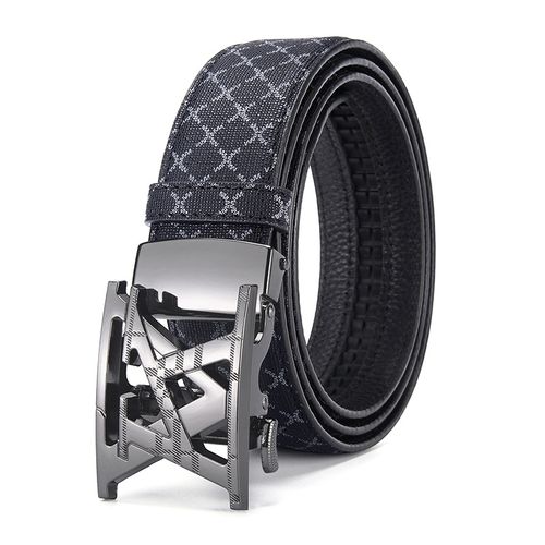 New Men's Leather Belt with Alloy Automatic Buckle — Stylish, Premium, and Trendy Waistband
