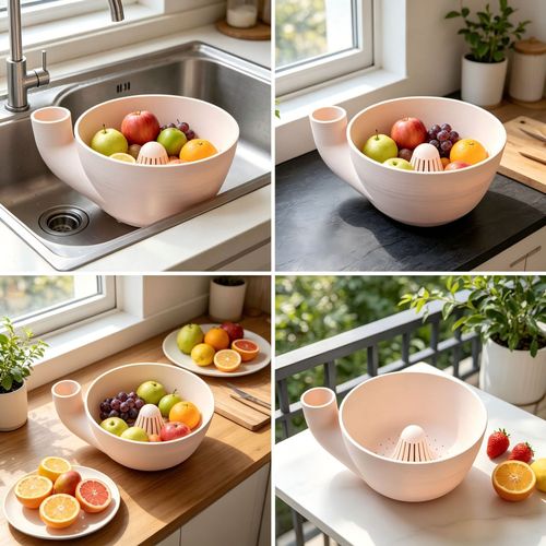 Double-Layer Draining Basket for Washing Produce – Household Kitchen Colander and Washing Bowl for Fruits and Vegetables