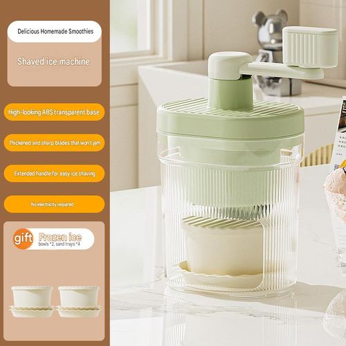 Portable Manual Shaved Ice Machine – Compact, Hand-Crank, Non-Electric – Ideal for Home Use and Stall Setups – Makes Fluffy Shaved Ice and Slushies