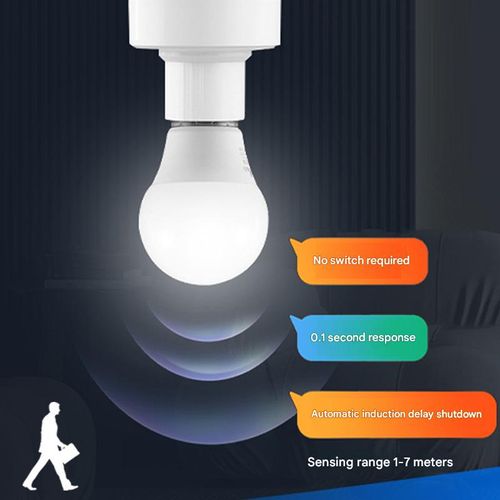 Radar Sensor Lamp Holder — Smart, Delayed-Off, Human-Motion Activated Socket for Stairwells, Hallways, and Garages (E27 Screw Base) — No Wiring Required