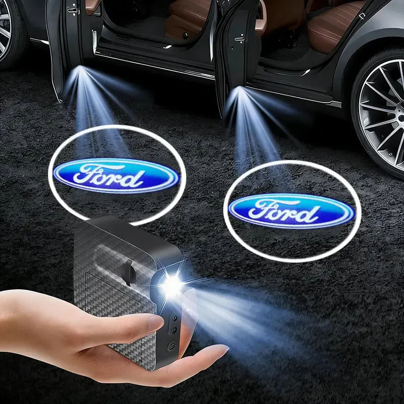 2PCS For Ford Door Projector Lights Laser Light New Crystal City Welcome Light Car Decoration Ambient Light(Battery Not Included)