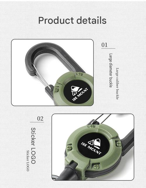 Outdoor Retractable Keychain with High-Elasticity Steel Wire Anti-Loss Cord