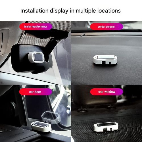 Solar-powered simulated car anti-theft warning light