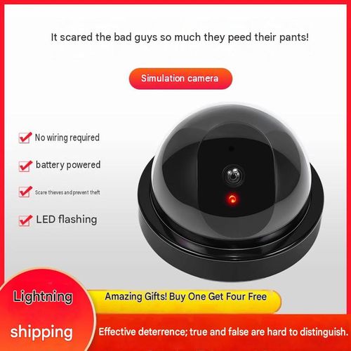 Dummy surveillance camera model with flashing LED light