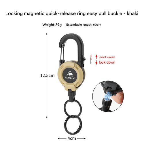 Outdoor Retractable Keychain with High-Elasticity Steel Wire Anti-Loss Cord
