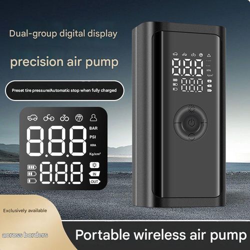 Car-Mounted Wireless Air Pump: Portable, Multifunctional, and Digital-Display Emergency Tire Inflator for Vehicles