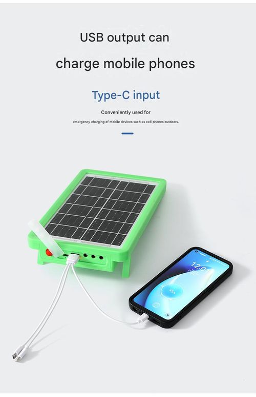 Solar-Powered Emergency Light — Rechargeable, Ideal for Night Market Stalls, Camping, and Backup Lighting — Features Solar Panel and Energy Storage