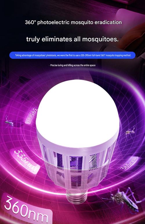 Dual-purpose LED mosquito-killing light bulb (E27 base) for home use—physical mosquito and fly trap repellent bulb.