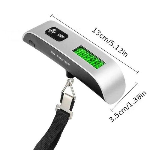 Portable Handheld Scale with Hook — 50kg Electronic Luggage Scale, Household Weighing Device with Ergonomic Thick Handle