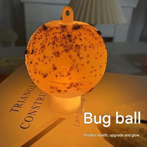 LED-Base Sticky Insect Trap — Powerful Adhesive Ball for Fruit Flies, Houseflies, and Small Flying Insects — Indoor Yellow Pest Control Lamp