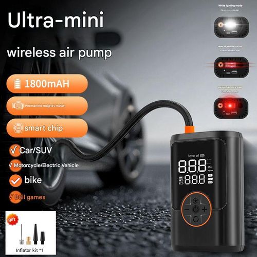 Car-Mounted Wireless Air Pump: Portable, Multifunctional, and Digital-Display Emergency Tire Inflator for Vehicles