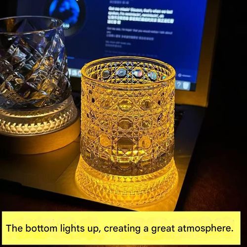 Light Luxury Style Creative Rotating Whiskey Glass — Premium Luminous, Self-Righting Beer Tumbler & Stress-Relieving Spinner Cup