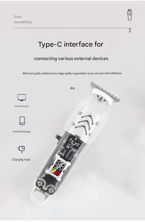 Hair Clipper with Transparent Body and LCD Charging Display