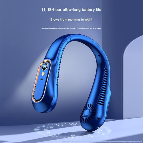 New Silent, Bladeless, Rechargeable Neck Fan — 5-Speed ​​Adjustable | Ultra-Long Battery Life | Portable Outdoor Cooling Device