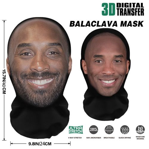 Kobe, LeBron, Curry, & Cristiano Ronaldo Face-Print Balaclava — 3D Full-Face Sun Protection Mask for Pranks & Gags