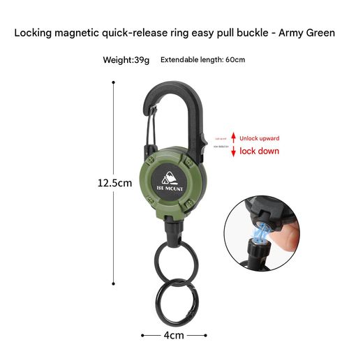 Outdoor Retractable Keychain with High-Elasticity Steel Wire Anti-Loss Cord