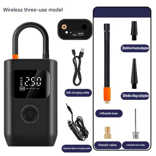 Car-Mounted Wireless Air Pump: Portable, Multifunctional, and Digital-Display Emergency Tire Inflator for Vehicles