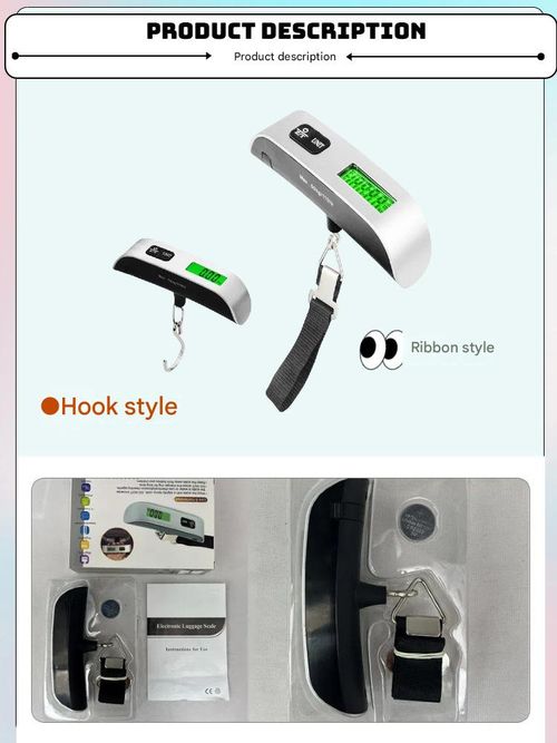 Portable Handheld Scale with Hook — 50kg Electronic Luggage Scale, Household Weighing Device with Ergonomic Thick Handle