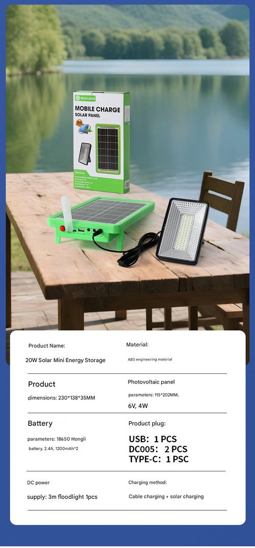 Solar-Powered Emergency Light — Rechargeable, Ideal for Night Market Stalls, Camping, and Backup Lighting — Features Solar Panel and Energy Storage