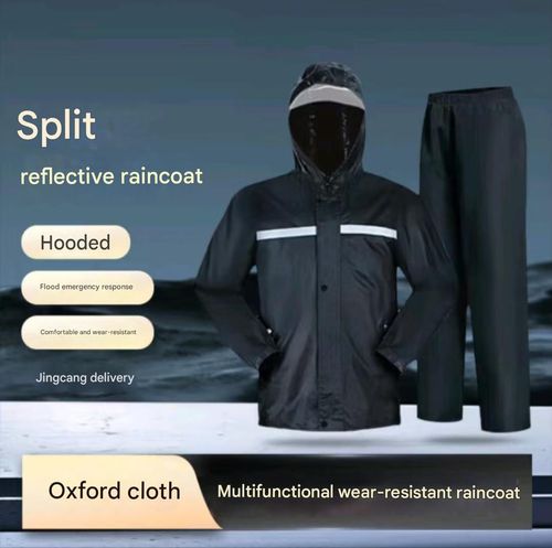 Men's Adult Rain Suit (Jacket & Pants) — Two-Piece, Split-Style Rainwear for Construction Sites & Delivery Riders — Heavy-Duty Storm Protection
