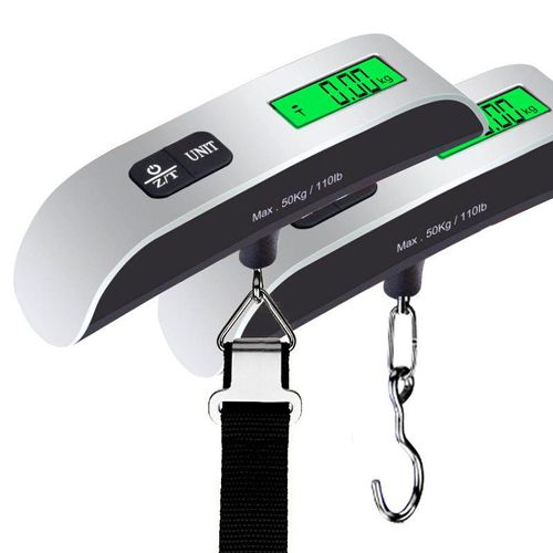 Portable Handheld Scale with Hook — 50kg Electronic Luggage Scale, Household Weighing Device with Ergonomic Thick Handle