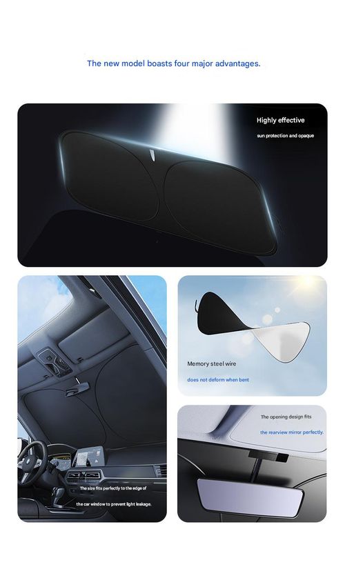 Car Windshield Sunshade & Heat Shield — Automotive Anti-Glare Sun Visor for the Front Windshield (Summer Use)
