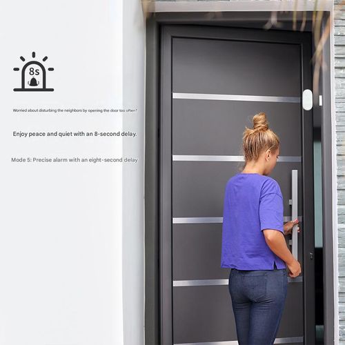 Home Security Door & Window Alarm — High-Decibel Standalone Magnetic Sensor with Door-Closing and Departure Reminder