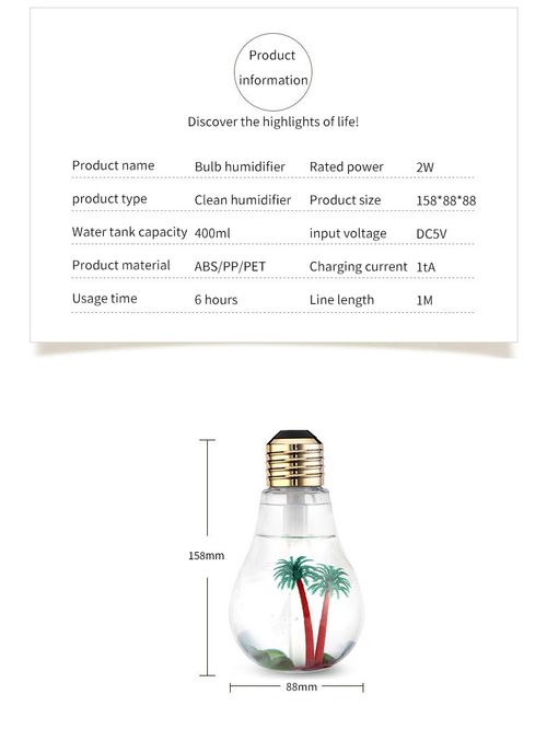 Lightbulb Humidifier | High-Volume Mist Output | Desktop Air Humidifier
