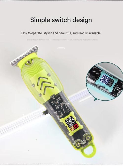 Hair Clipper with Transparent Body and LCD Charging Display