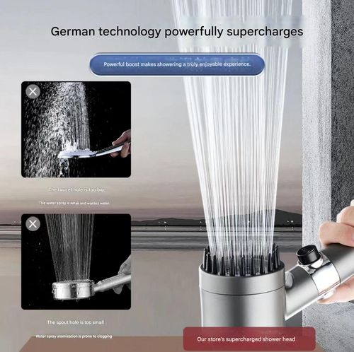 Dai Pen Powerful High-Pressure Showerhead — 6-in-1 Home Handheld Shower Head with Pressure-Boosting and Massage Spray Functions