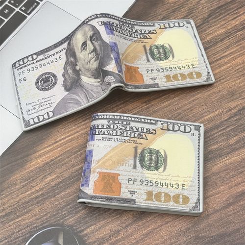 Model 1085 Anti-Magnetic RFID Money Clip — Men's PU Leather Card Holder, Card Case, and Bill Clip — Vintage Frosted Pocket Wallet